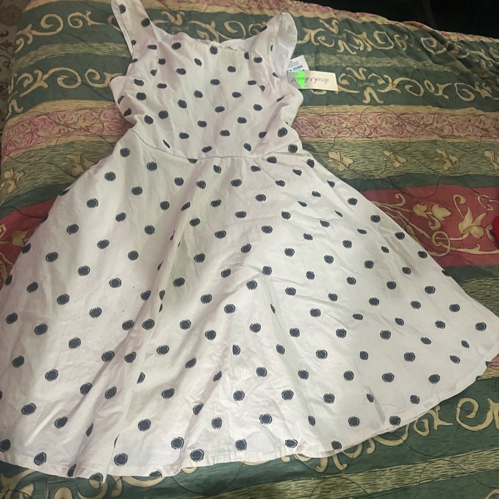 Derek Heart White Dress With Black Polkadot 👗